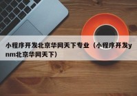 小程序开发北京华网天下专业（小程序开发ynm北京华网天下）