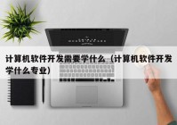 计算机软件开发需要学什么（计算机软件开发学什么专业）