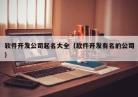 软件开发公司起名大全（软件开发有名的公司）