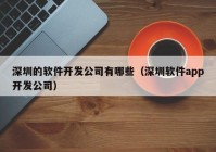 深圳的软件开发公司有哪些（深圳软件app开发公司）