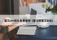 望江seo优化免费咨询（望江网望江论坛）