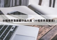 小程序开发需要什么人员（小程序开发要求）