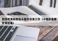 软件开发和微信小程序开发工作（小程序是要开发还是）