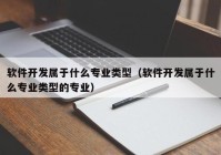 软件开发属于什么专业类型（软件开发属于什么专业类型的专业）