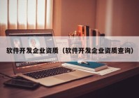 软件开发企业资质（软件开发企业资质查询）