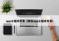 app小程序开发（微信app小程序开发）