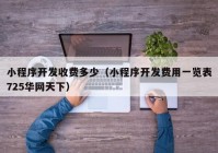 小程序开发收费多少（小程序开发费用一览表725华网天下）