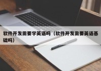 软件开发需要学英语吗（软件开发需要英语基础吗）