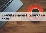 软件开发费用明细表江西省（软件开发费用如何入账）